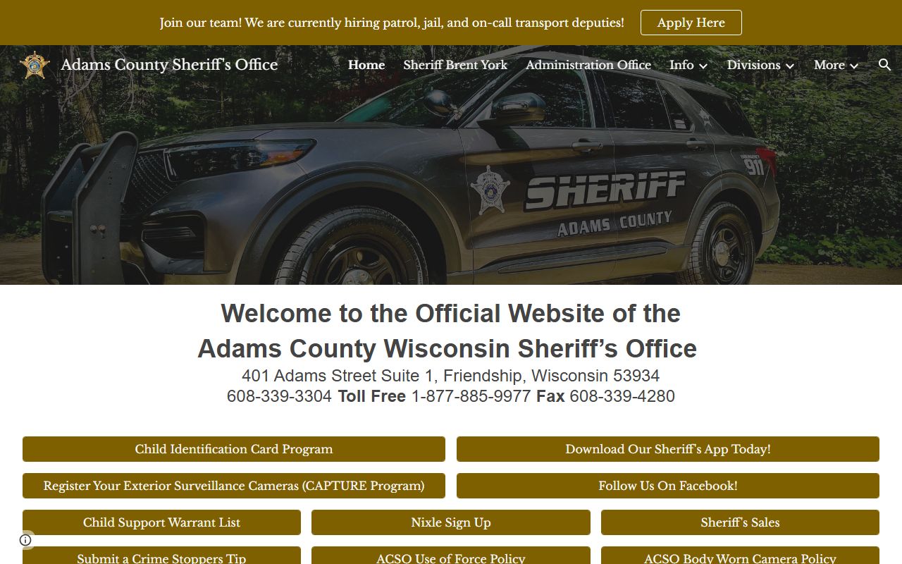 Adams County inmate population sheriff homepage and custody resources