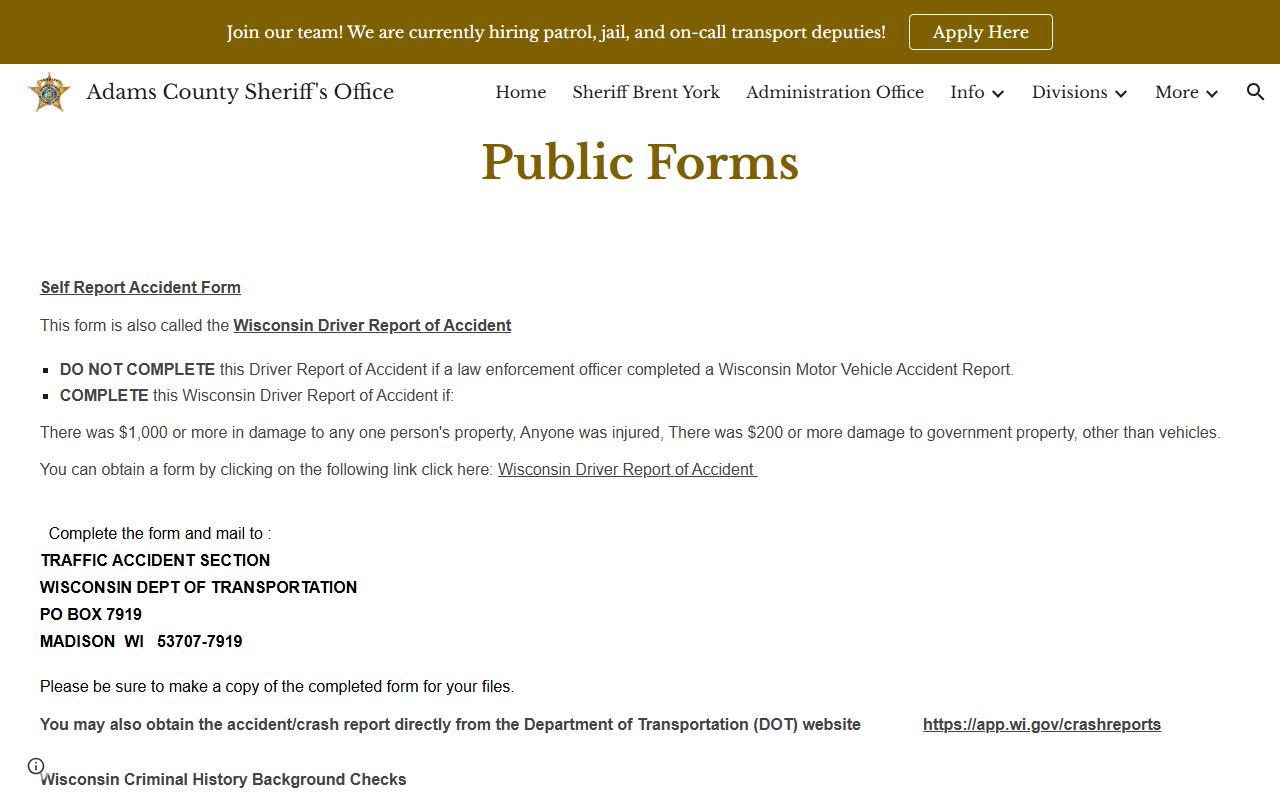 Adams County jail mugshots public forms and records source